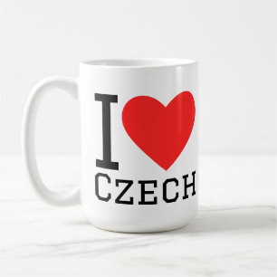 Mug J'adore l'autocollant carré tchèque