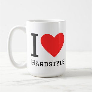 Mug J'adore les autocollants carrés de style hardstyle
