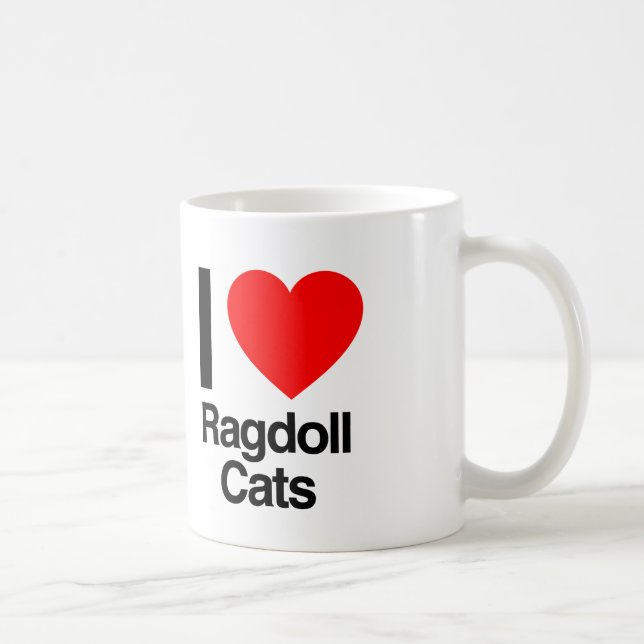 Mug j'adore les chats à ragdoll (Droite)