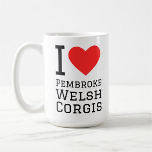 Mug J'adore les corgis gallois de Pembroke