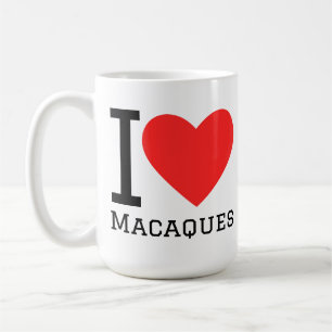Mug J'adore les macaques