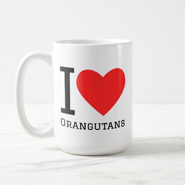 Mug J'adore les orangs-outans (Gauche)