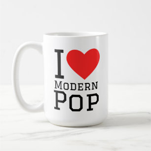 Mug J'adore les stickers carré pop moderne
