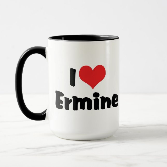 Mug J'adore l'hermine à coeur (Gauche)