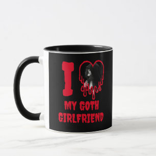 Mug J'adore ma copine Goth Driving Red Heart Photo