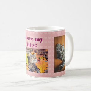 Mug J'adore mon chaton Photos de chat personnalisées C