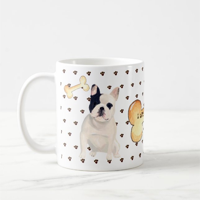 Mug J'adore mon dessin français Bulldog (Gauche)
