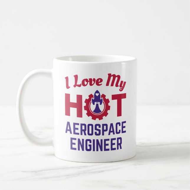Mug J'adore mon ingénieur aérospatial (Gauche)