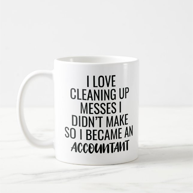 Mug J'adore nettoyer les messes Je n'ai pas fait de co (Gauche)