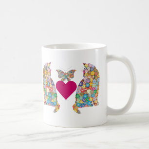 Mug J'adore Paris, Chats en amour, Papillons de coeur
