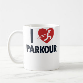 Mug J'adore Parkour Mur Run Traceur Formation Jumper P