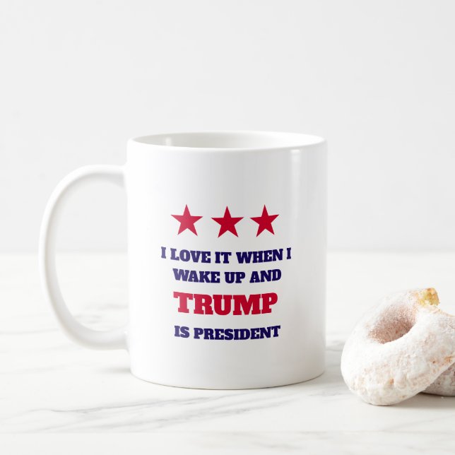 Mug J'adore quand je me réveille et que Trump est prés (Avec donut)