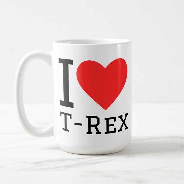 Mug J'adore T rex  (Gauche)