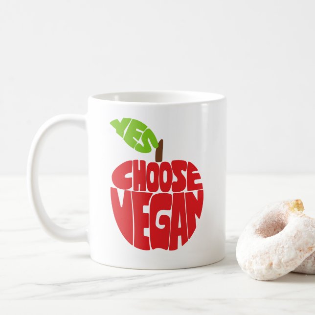 Mug J'ai choisi Vegan - Typographie Apple (Avec donut)