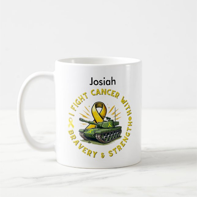 MUG "J'AI COMBATTU LE CANCER AVEC LA BRAVERE ET LA PUI (Gauche)