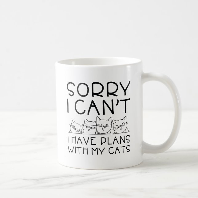 Mug J'Ai Des Plans Avec Mes Chats (Droite)