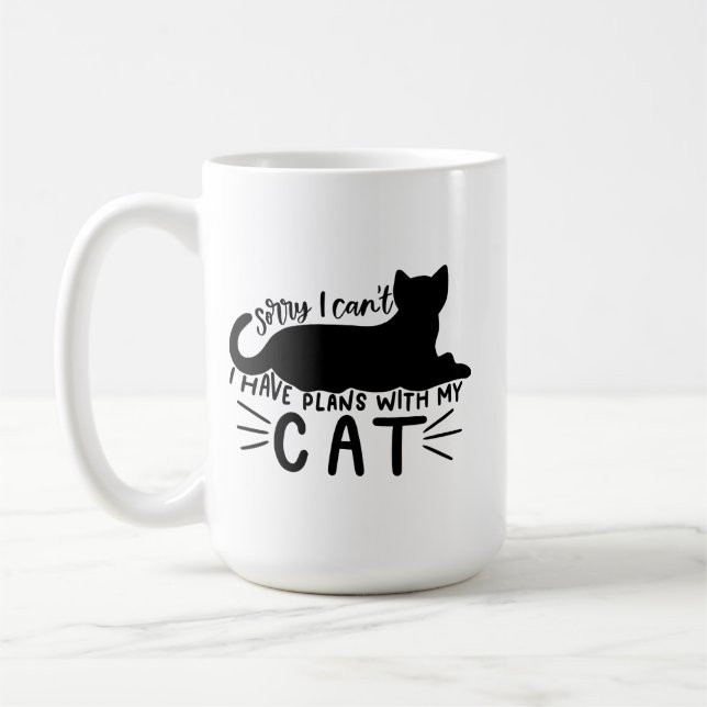 Mug J'ai des plans avec mon chat  (Gauche)