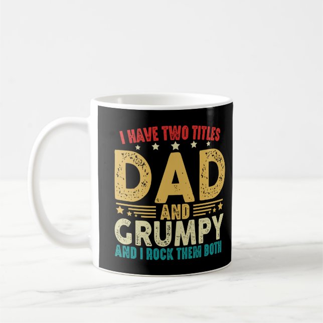 Mug J'Ai Deux Titres Papa Et Grumpy Fête des pères (Gauche)