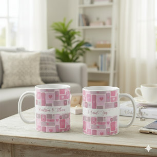 Mug J'ai dit oui écriture moderne rose engagement