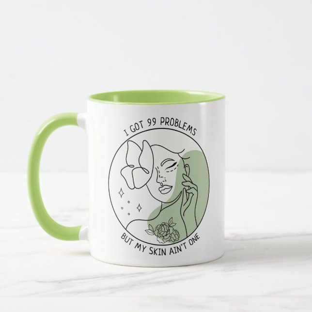 Mug J'ai eu 99 problèmes mais ma peau n'est pas un - s (Gauche)