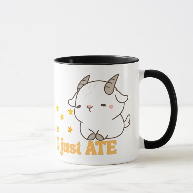 Mug J'Ai Juste Mangé" Chèvre mignonne Kawaii Starry Sn (Droite)