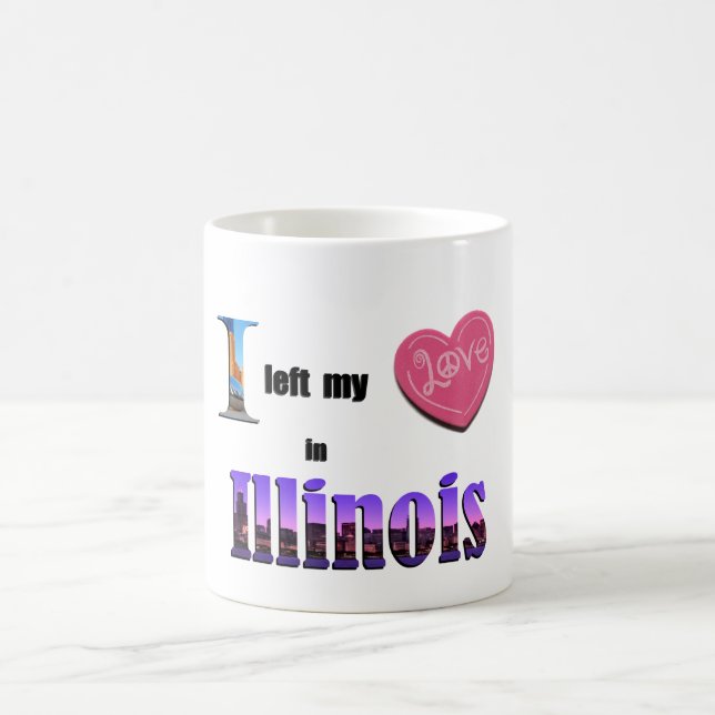 Mug J'ai laissé mon coeur dans l'Illinois - aimez la (Centre)