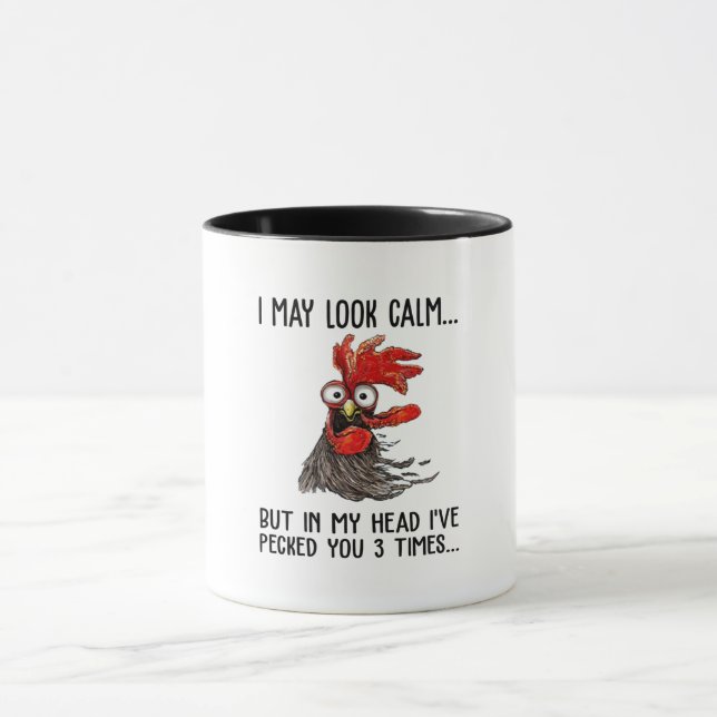 Mug J'Ai Peut-Être L'Air Calme Mais Ma Tête Je T'Ai Éc (Centre)