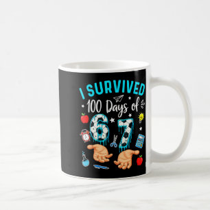 Mug J'ai survécu 100 jours de 67 Soccer 100e jour d'éc
