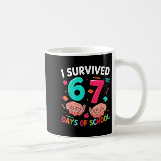 Mug J'ai survécu 67 jours d'école 6 7 Meme