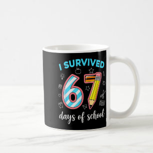 Mug J'ai survécu 67 jours d'école drôle 67 mème profes