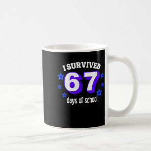 Mug J'ai survécu 67 jours d'école drôle 67 mème rétro