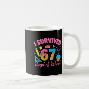 Mug J'ai survécu 67 jours d'école Mème drôle Professeu