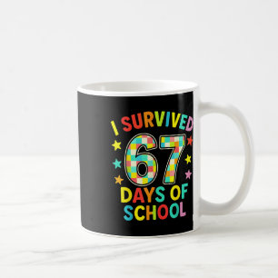 Mug J'ai survécu 67 jours d'école Six Seven Mème Enfan