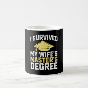 Mug J'ai survécu à la remise du diplôme de master de m