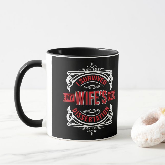 Mug J'ai survécu à la thèse de ma Femme (Avec donut)