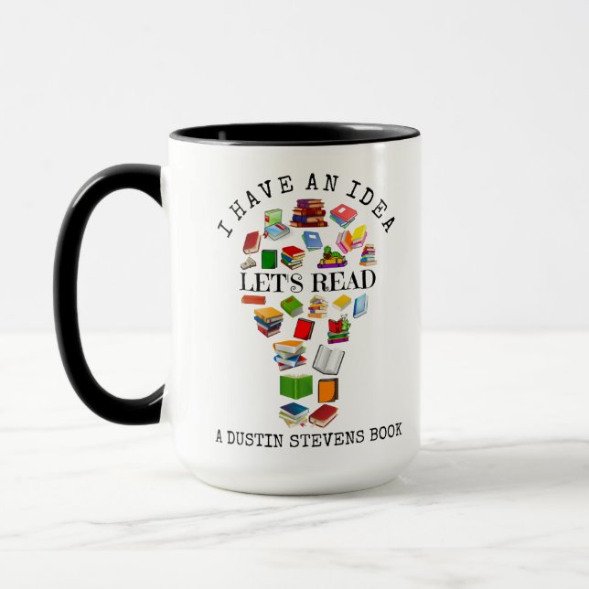 Mug J'ai une idée Lire un livre de Dustin Stevens (Gauche)