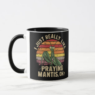 Mug J'Aimais Vraiment Prier Mantis Ok Insect Retro