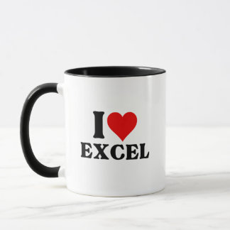 Mug J'aime coeur Excel Funny Spreadsheet Lover