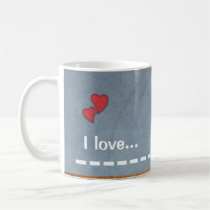 Mug J'aime… Coutume bleu-clair