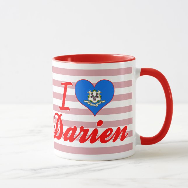 Mug J'aime Darien, le Connecticut (Droite)