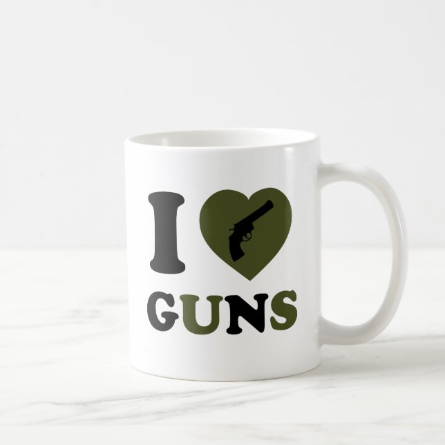 Mug J'aime des armes à feu (Droite)