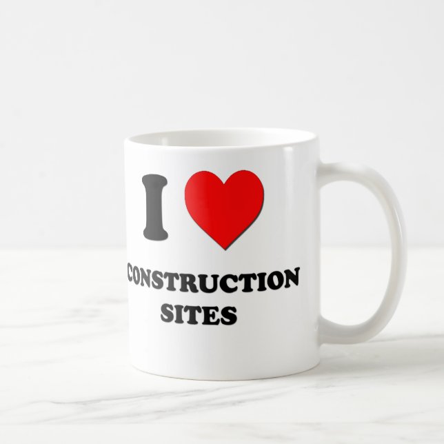 Mug J'aime des chantiers de construction (Droite)