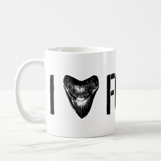 Mug J'AIME des FOSSILES Megalodon (Gauche)