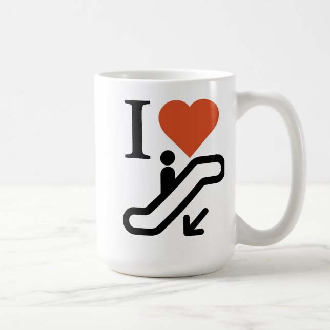 Mug J'aime des glissières.  Tais-toi (Droite)