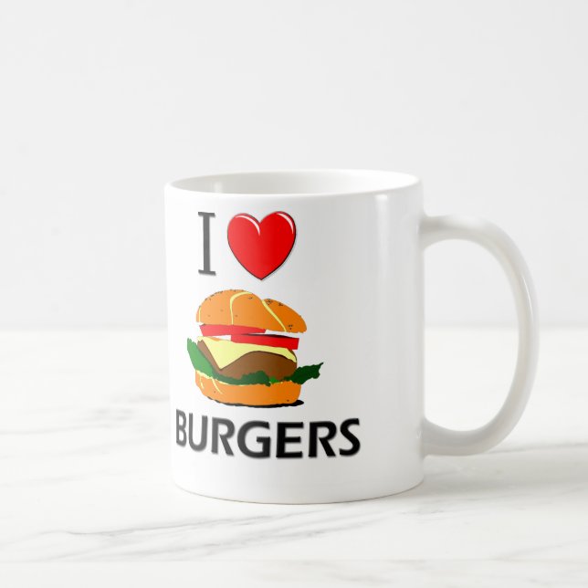 Mug J'aime des hamburgers (Droite)