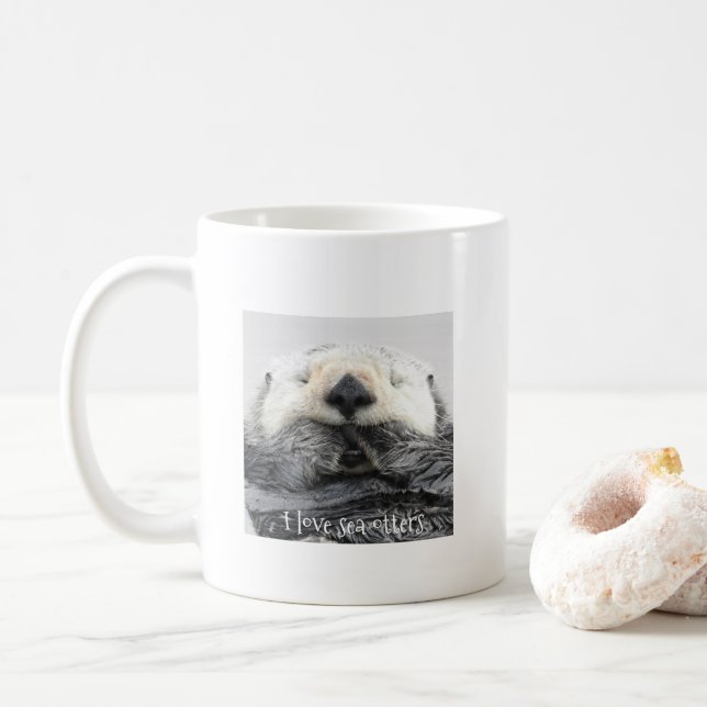 Mug J'aime des loutres de mer (Avec donut)