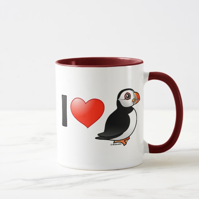 Mug J'aime des macareux (Droite)