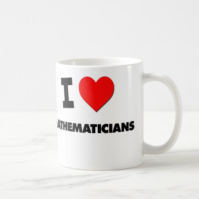 Mug J'aime des mathématiciens (Droite)