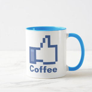 Mug J'aime des pouces du café FB Facebook vers le haut