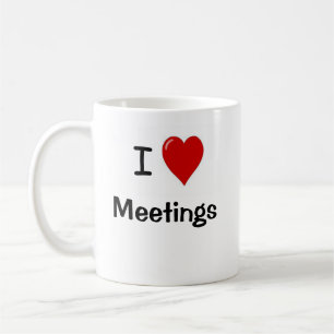 Mug J'aime des réunions - réunions de coeur d'I